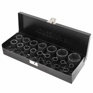 Головки ударные, набор 25пр. 1/4", 1/2" (4-32мм) 6гр.
FORCEKRAFT FK-5