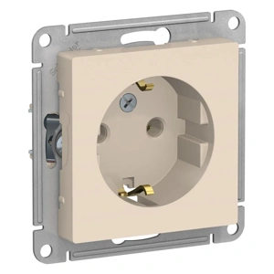 ATN000243 ATLASDESIGN РОЗЕТКА с заземлением, 16А, механизм, БЕЖЕВЫЙ (5