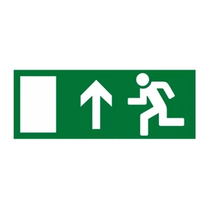 Знак "Направление к эвакуационному выходу прямо" 350х124мм для ССА