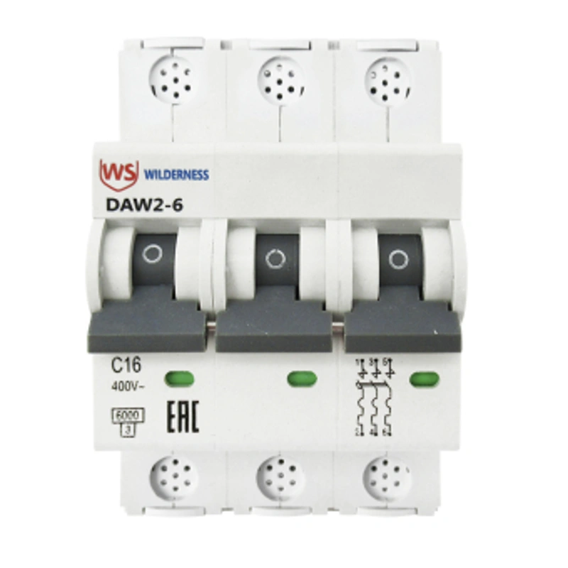 Авт. выкл. DAW2-6 3P 16A х-ка C 6kA (R) Wilderness