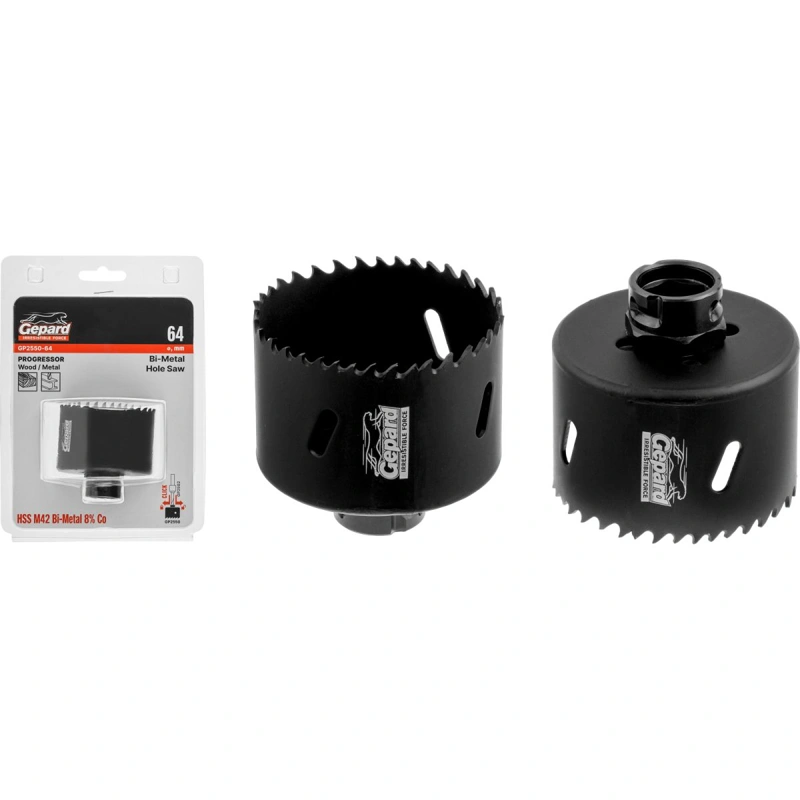 Коронка биметаллическая d64 мм PROGRESSOR GEPARD