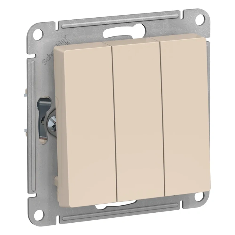 ATN000231 ATLASDESIGN 3-клавишный ВЫКЛЮЧАТЕЛЬ, сх.1+1+1, 10АХ, механиз