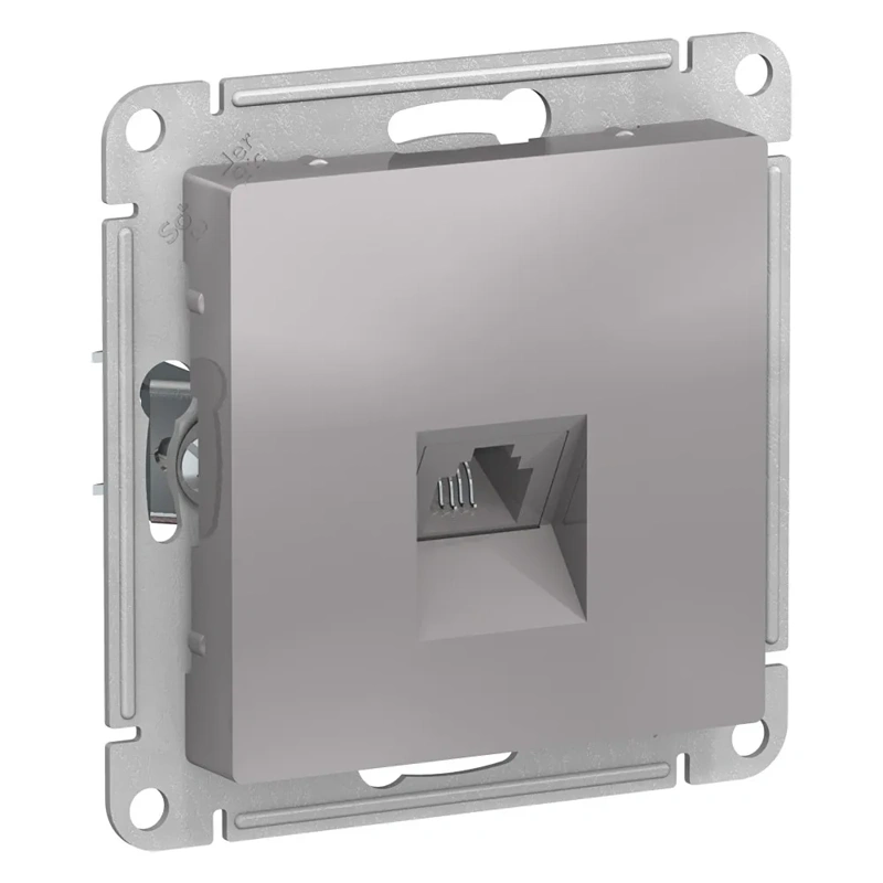 ATN000381 ATLASDESIGN РОЗЕТКА телефонная RJ11, механизм, АЛЮМИНИЙ (537