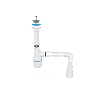 Сифон для умывальника с литым выпуском 64мм, с гибкой трубой 1 1/4"