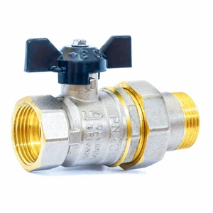 Кран шаровый 3/4" нар.-вн. бабочка (со сгоном) PN 40 LD (LD.47.306.20)