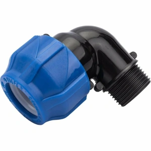 Отвод ПНД компрессионный с НР 25х3/4"(120/30) VALFEX