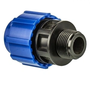 Муфта ПНД компр.соединительная с НР 25х3/4"(160/40) VALFEX