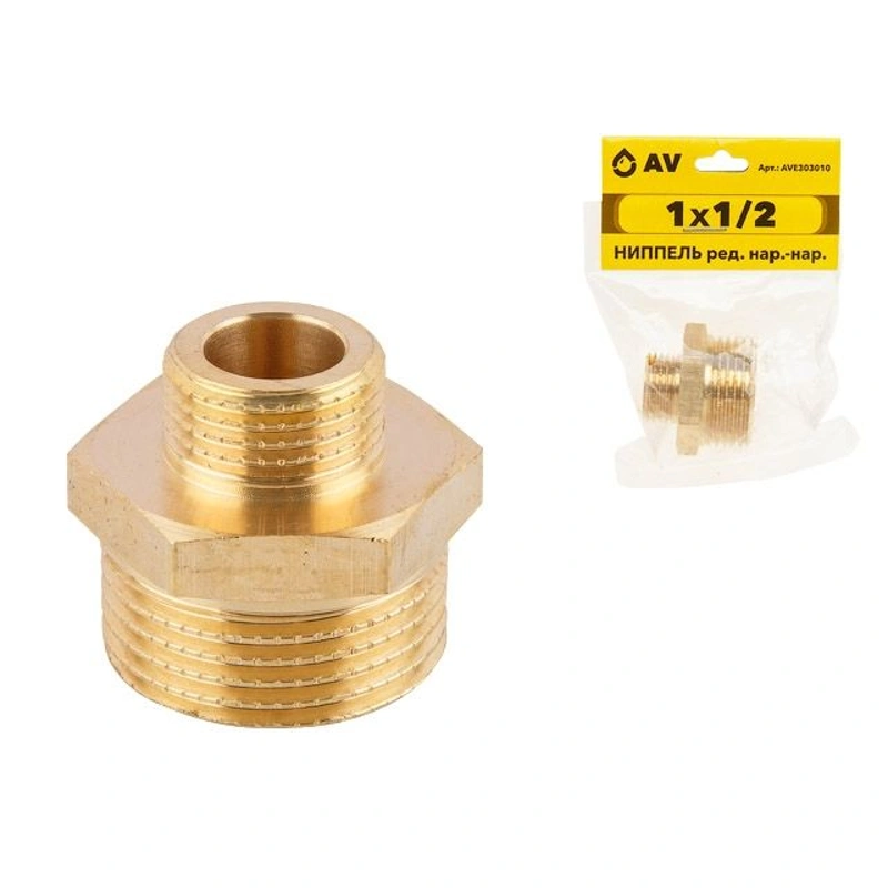 Ниппель ред. 1 1/2" нар. х 1" нар., AV Engineering
